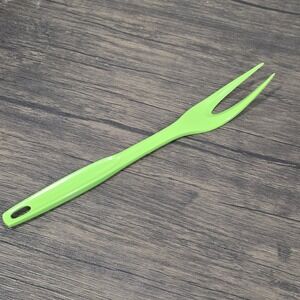 Vintage Foley Lime Green Nylon Meat Fork 2 Tine Serving Tool Retro Kitchenware